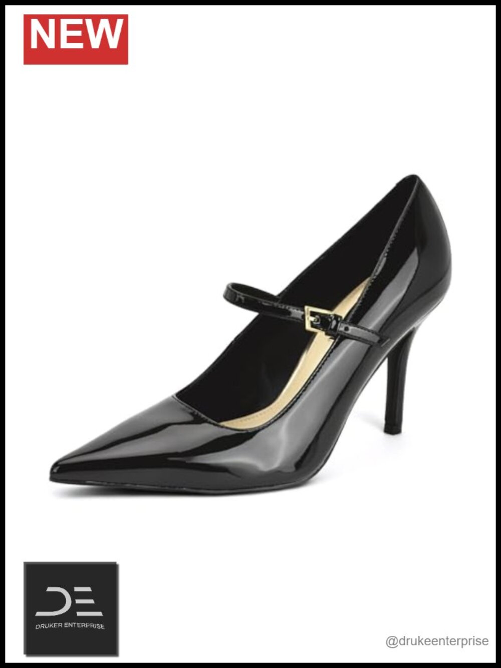 Faux Leather Pointy Toe Buckle Closure Stiletto Heels Womens Pumps